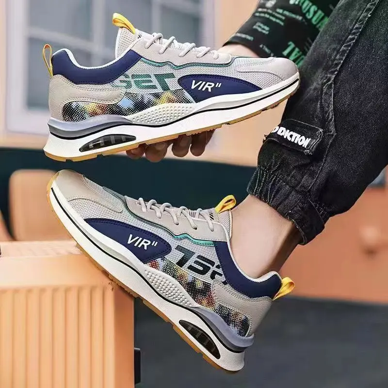 Men's Shoes Sports Casual Air Cushion Spring Autumn New Mesh Breathable Patchwork Student Shoes Casual Sports Shoes