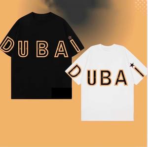 Áo Thun Nam Nữ In Chữ DUBAII, Áo Phông Unisex From Rộng Top Cổ Tròn Women