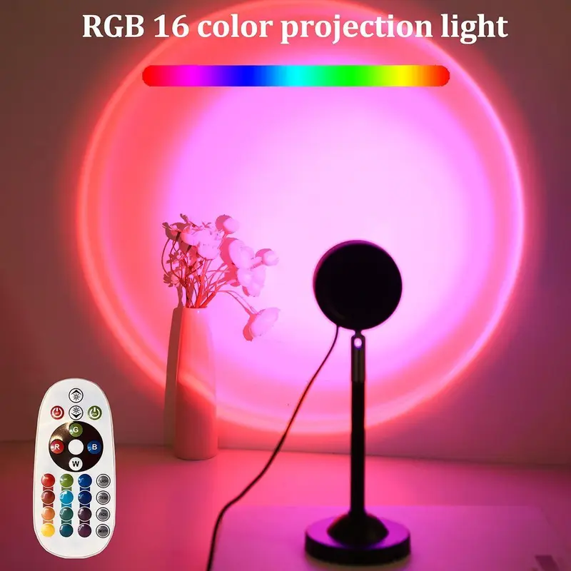 Sunset Lamp Projector LED Lights, Adjustable Projection LED Lights, Ambient Night Light, Desk Lights for Bedroom Photography, Girls Birthday Gift, Gadgets, Light Shades, Home Essentials, Room Accessories 2