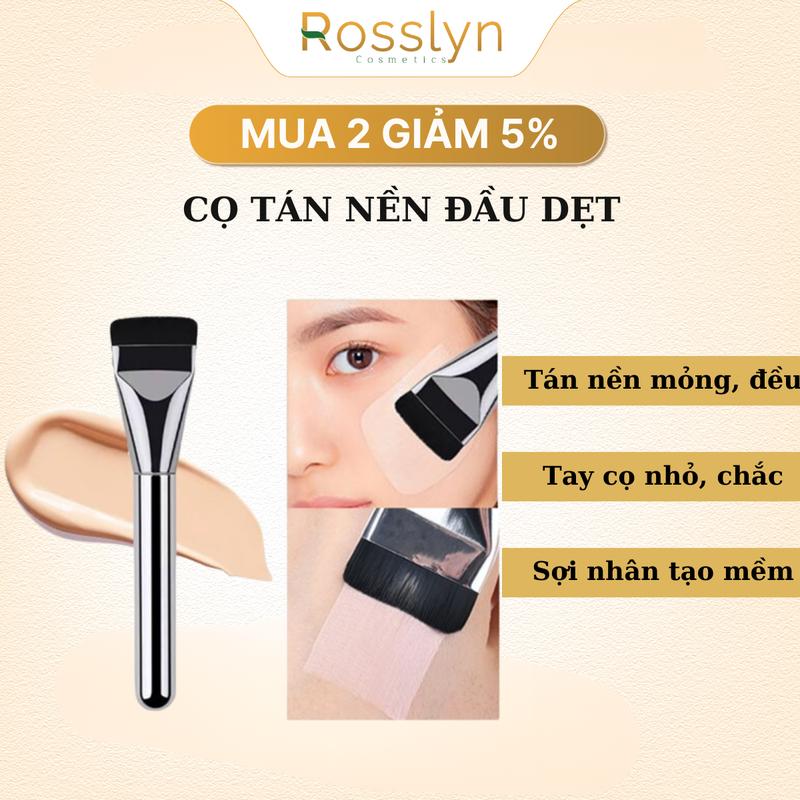 Cọ Trang Điểm Tán Nền Đầu Dẹt ROSSLYN Chuyên Dụng Che Khuyết Điểm Tán Kem Nền