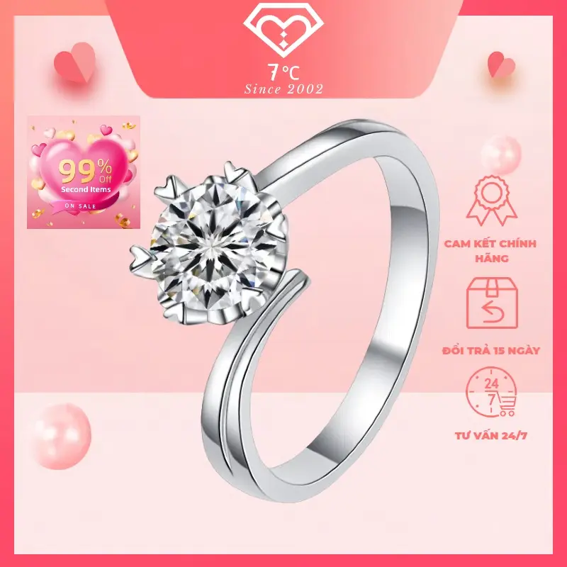 A1 Nhẫn Nữ, Hình Bông Tuyết, Thời Trang, Có Thể Tùy Chỉnh Kích Cỡ Mở, Hàng Mới Về 7℃ 1