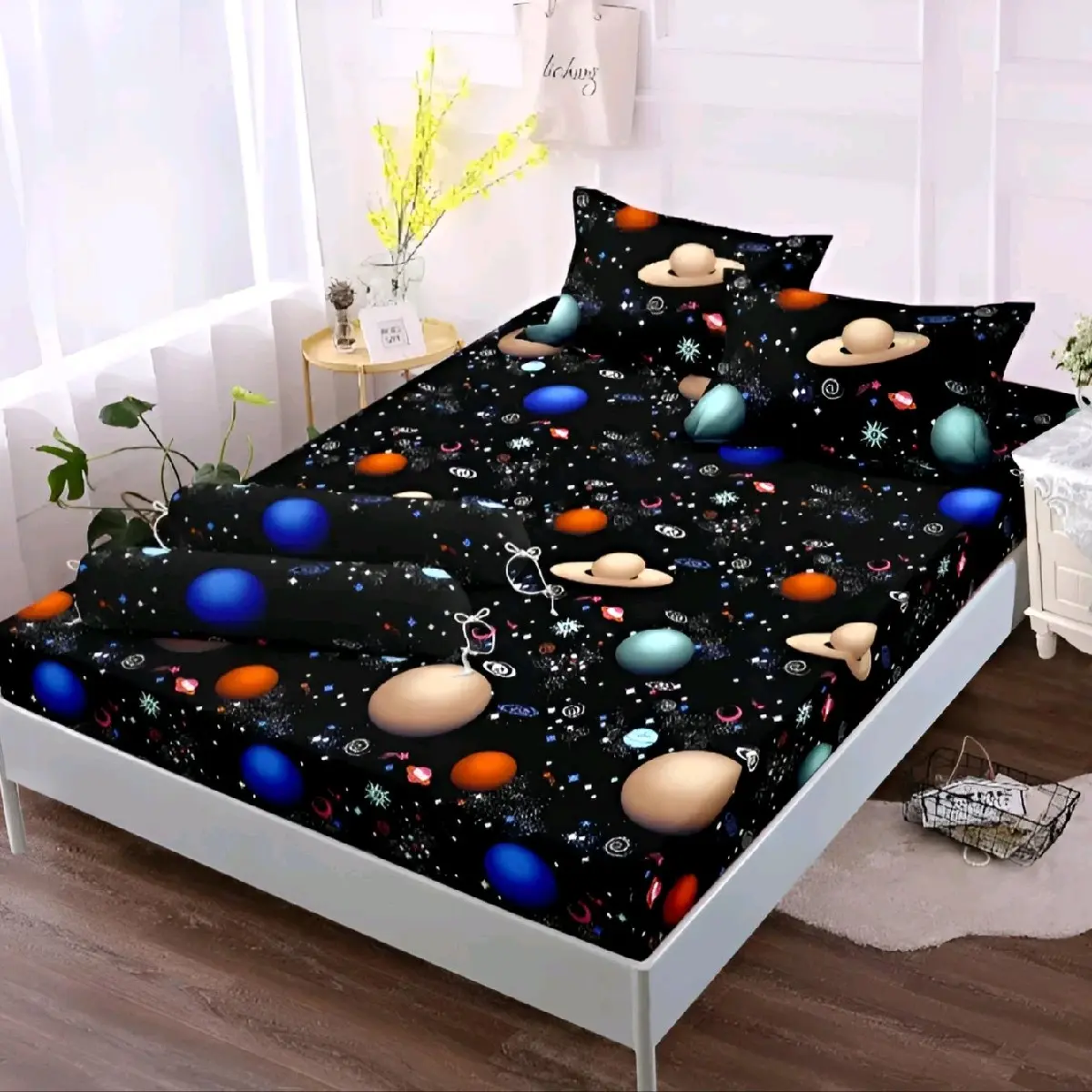 Seprei Motif Space Terbaru Sprei Kartun Luar Angkasa Termurah Seprai Katun No 1 King Size FREE Sarung Bantal Guling Sudut Karet Seprai