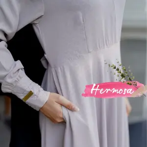 Gamis silver/gamis Wolfis hermosa/gamis abu muda hermosa/gamis hermosa abu muda Kancing Mewah Motif Muslim