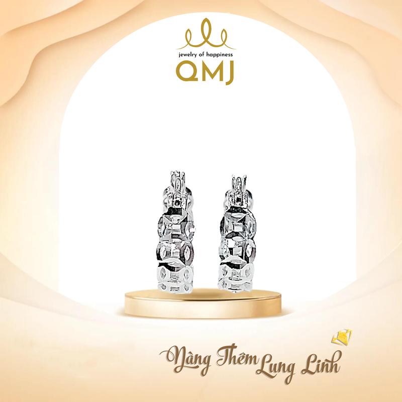 QMJ STORE GMV - Q79 KHUYÊN TAI BẠC MO KIM TIỀN phay máy 3D lộc tài may mắn bạc 925, bông tai cao cấp - hoa tai chốt cài thời trang phụ kiện trang sức(MÀU BẠC TRẮNG SANG - không xi kim)