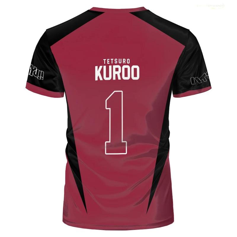 Áo Thun Đồng Phục Haikyuu Nekoma, Chủ Đề Anime, Thiết Kế Kozume Tetsurou Kuroo, Trang Phục Hóa Trang, Câu Lạc Bộ Bóng Chuyền Trung Học, Áo Thun Quần Áo Thể Thao Nam, Áo Thun ngắn Tay, Thích Hợp Cho Nam Và Nữ, Quần Áo 3