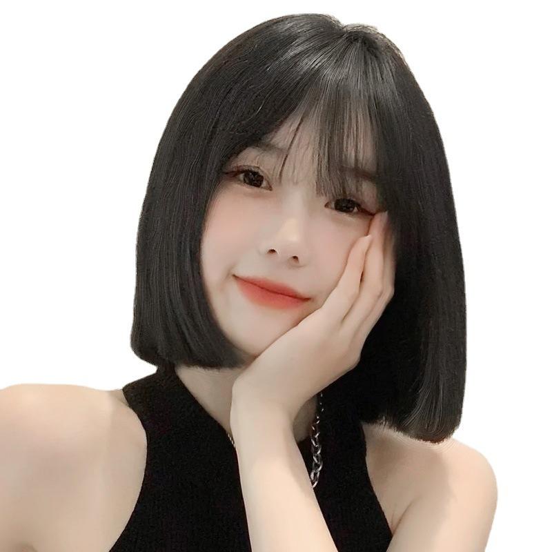 Wig Women's Short Artificial Human Hair New Anti-Aging Fashion Natural Bobhaircut Long Hair Full-Head Wig 4
