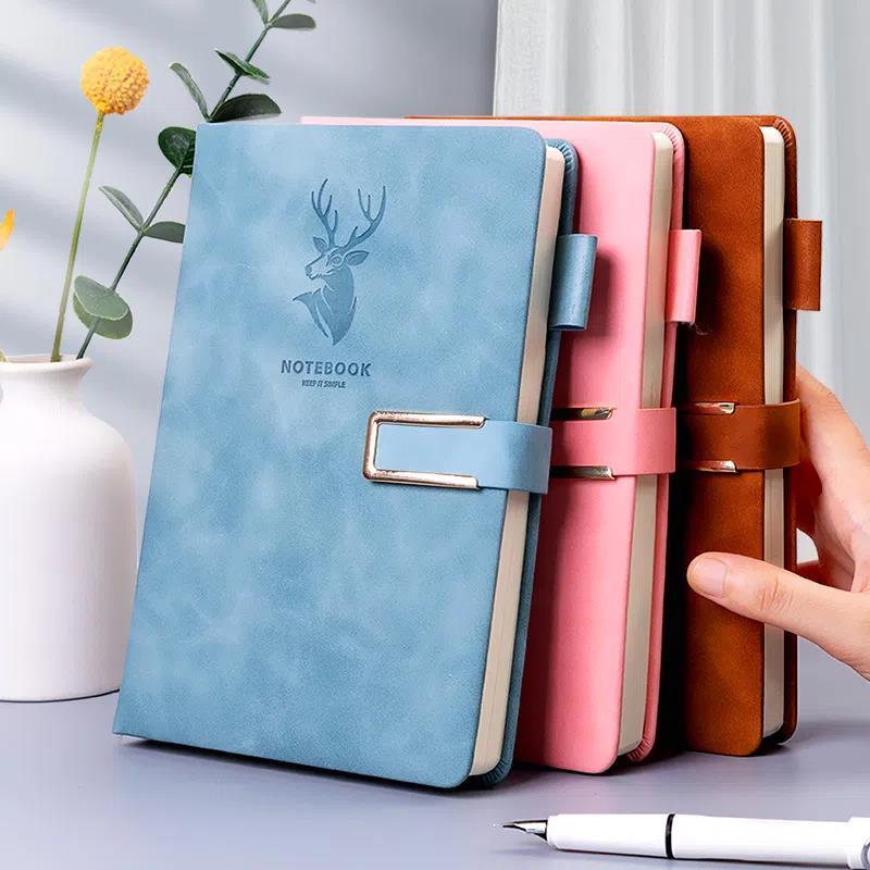 Sổ Tay Bìa Da PU A5 360 Trang Ghi Chép Cao Cấp Nhiều Mẫu Mã Kiểu Cách Cho Văn Phòng Viết Nhật Ký