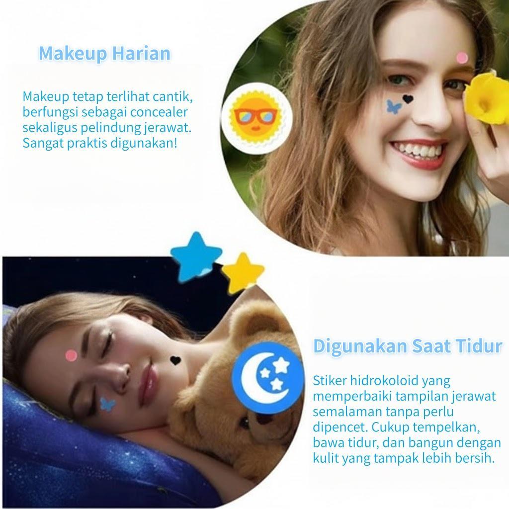 JazzyStone Acne Patch Acne Pimple Patches Cute Flower Star Heart Shaped Beauty Acne sticker jerawat patch lucu Tempelan Jerawat Day / Night Sticker Obat Jerawat Beauty Acne sticker