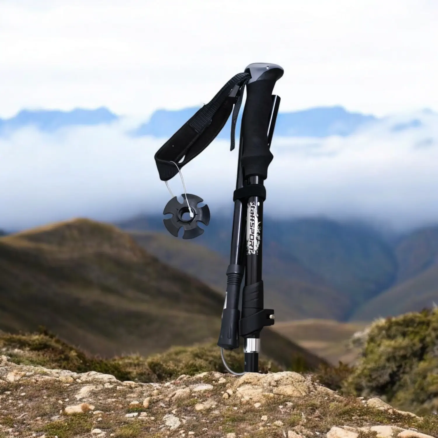 TaffSPORT Tongkat Hiking Lipat Trekking Pole Aluminium Alloy 130cm - TF13