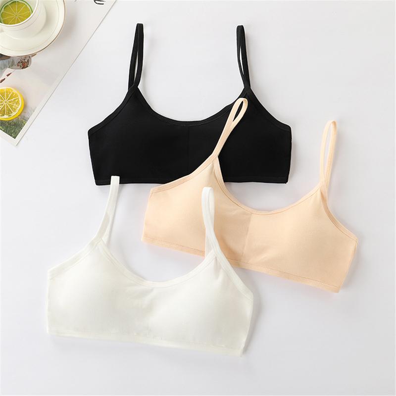 Áo Ngực Tập Luyện Cho Bé Gái, Mềm Mại Và Thoáng Khí, Dây Đeo Vai Mỏng, Chống Chói, Màu Trơn Thích Hợp Cho Bé Gái 12-16 Tuổi, Đồ Lót, Áo Ngực Cho Bé 1