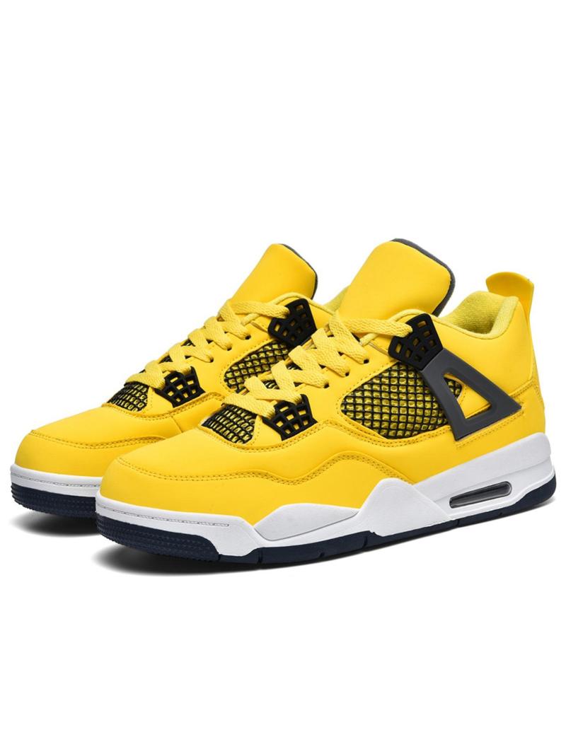Product Introduction of Men's   Contrast Mesh Basketball Shoes, Casual Sporty Lace Up Non-slip Wear-resistant Sneakers, Breathable Comfortable Sports Shoes for Outdoor Sports 8