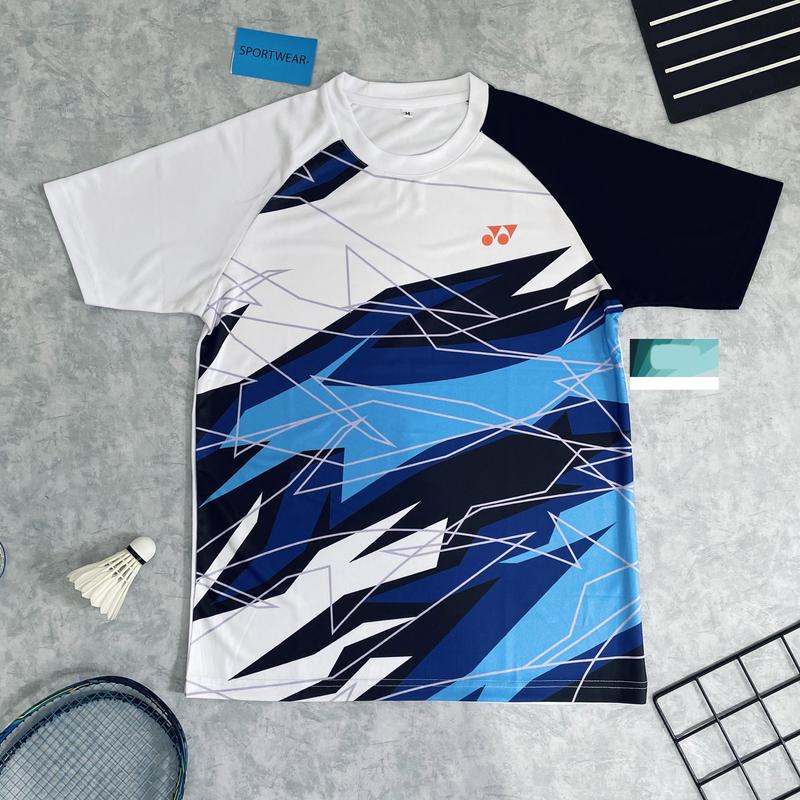 ÁO CẦU LÔNG YONEX TRẮNG ĐEN - Liệu Vải Thun Mè Siêu Thoáng Mát