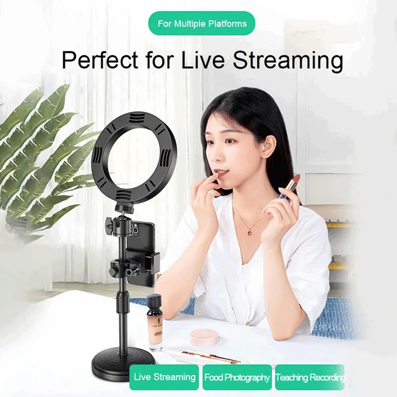 Phone Holder Ring light 40Cm 50Cm +Tripod +2 Holder HP Ring light Tripod Mini Stand HP Live stream Selfie Make Up Vlog 1