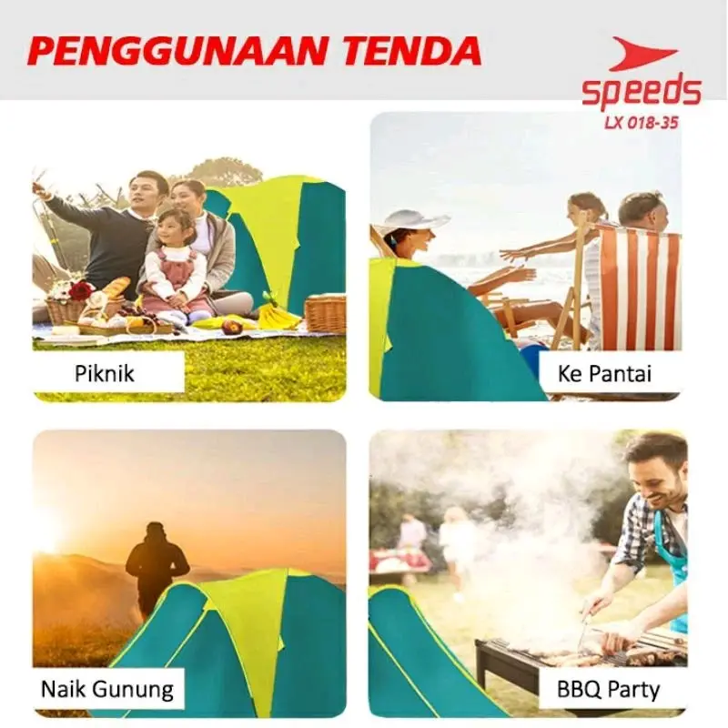TENDA CAMPING SPEEDS LX018-35  240cm x 210cm x 135cm 4