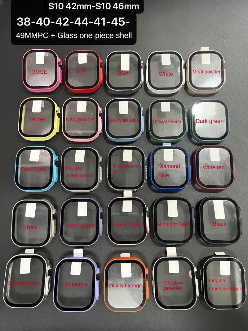Product Introduction of 25 color choices, Bluetooth smart watch case, all-inclusive matte PC + tempered glass film, suitable for Apple smart watch 0