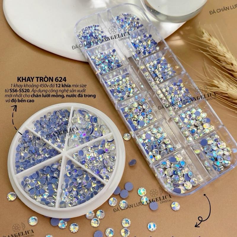 Khay Đá Chân Lưới 14 Khía Golden Shadow ANGELICA - Đá Chân Lưới YHB Cao Cấp - Sơn Gel Nữ