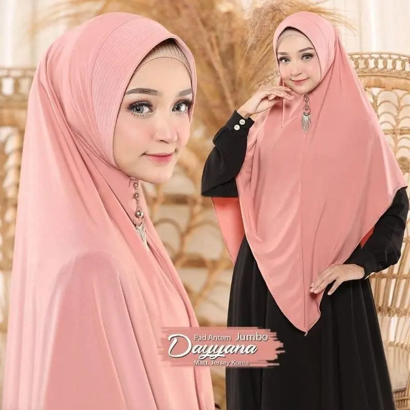 Jilbab Syari Bergo Jumbo Dayyana Khimar Syari Berbahan Jersy ZHI 8