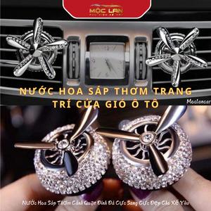 Trang Trí Cửa Gió Điều Hòa Ô Tô - Nước Hoa Sáp Thơm Cánh Quạt Đính Đá Cực Sang Cực Đẹp Cho Xế Yêu