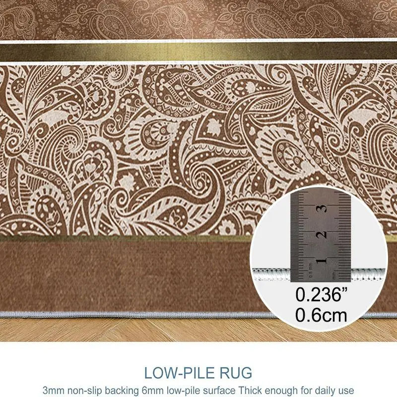 Floral Pattern Area Rug, 1 Count Non-slip Soft Floor Mat, Machine Washable Decorative Carpet for Home Living Room Bedroom Kitchen Study Room 7