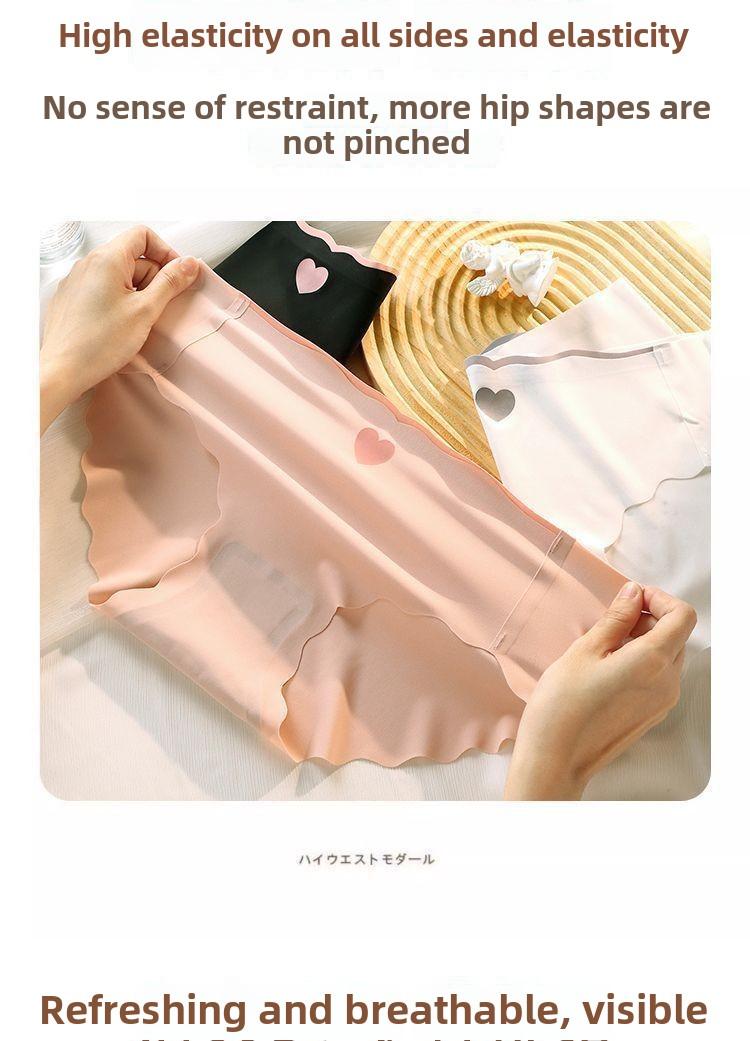 Product Introduction of Mid-Waist Triangle Panties Summer Ice Silk Non-Marking Panties Female Thin Section Quick-Drying Graphene Antibacterial 9