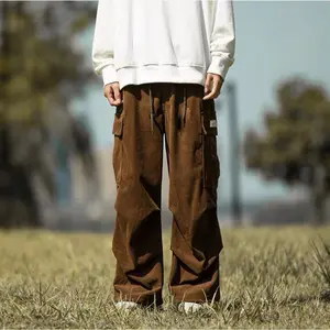 Celana cargo panjang pria loose fit korean style celana corduroy cowok dewasa baggy pants nyama