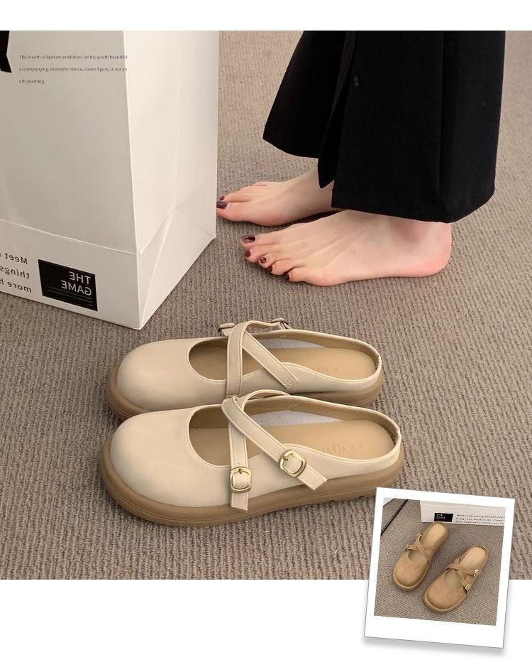 Product Introduction of Half Slippers Women Summer Outdoor Comfortable Flat Shoes College Style Mules Sandals 4