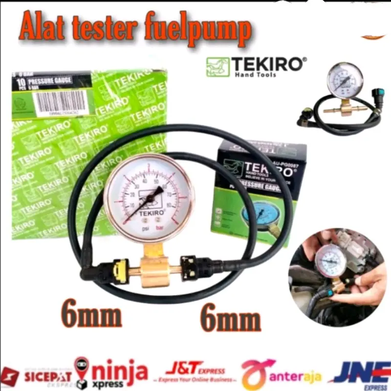 Fuel Pressure Gauge Tester fuelpum Alat Cek Ukur Tekanan Rotak Pompa bahan bakar minyak motor injeksi 1