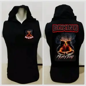 Hoodie Tanpa Lengan Pria – Baju Gym Fitness Boxing Stylish Keren
