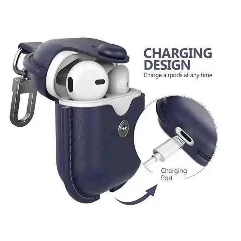 Product Introduction of PU Leather Bluetooth Earphone Case Protective Cover for  1 2 3 Cases Charging Box with Hooks 21
