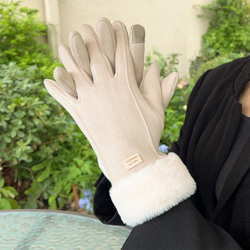 Product Introduction of New Fashion Gloves Autumn Winter Cute Furry Warm Mitts Full Finger Mittens Women Outdoor Sport Female Gloves Screen 14