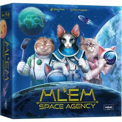 MLEM: Space Agency Board Game - Purrfect Catstronaut Adventures! Dice-Rolling Strategy Game, Fun Family Game for Kids and Adults, Ages 8+, 2-5 Players, 30-45 Minute Playtime, Made by Rebel Studio MLEM: Space Agency Board Game - Purrfect Catstronaut Adventures! Dice-Rolling Strategy Game, Fun Family Game for Kids and Adults, Ages 8+, 2-5 Players, 30-45 Minute Playtime, Made by Rebel Studio