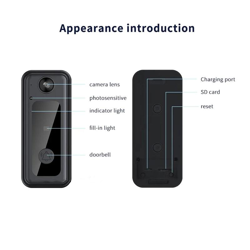 1080P Wireless Doorbell Camera, 1 Count 2-Way Audio Voice Changer Safe Doorbell, Waterproof Ring Doorbell Camera, 2.4Ghz WiFi Doorbell for Home Security 8