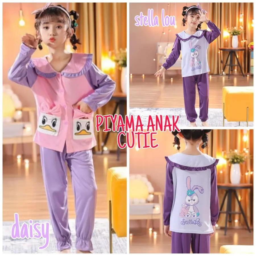 BAJUKIDDIE PIYAMA ANAK CUTIE BAJU TIDUR ANAK CEWEK KOREA IMPOR DISNEY