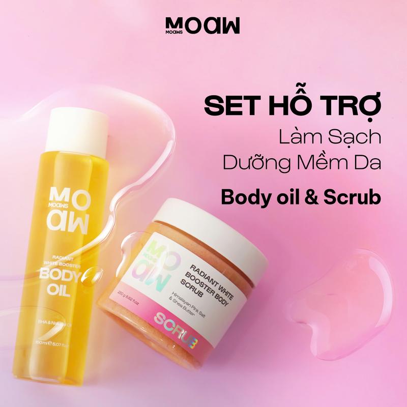 [MUA 3 GIẢM 50%] Dưỡng Da Body - Body Oil & Scrub Tẩy Tế Bào Chết Muối Dâu Hồng Khoáng Chất - Dầu MOAW MOAWS Tẩy Da Chết BHA Dưỡng Mịn Da Thâm Dưỡng Ẩm Rạn Da Khô - Làm Đẹp Da Women Nữ - Dầu Ủ Mát Xa Dưỡng Body Gel Tea TTBC Cạo Râu Trà Dầu Xoa