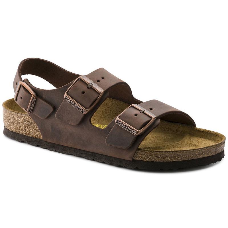 Birkenstock Men Sandals Women Back/Ankle-Strap Milano Oiled Leather Sandals 0
