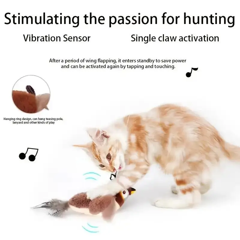 Electric Bird Design Cat Toy, USB Rechargeable Interactive Cat Teaser Toy, Pet Chasing Toy, Fun Indoor Cat Teething Toy, Pet Supplies 4