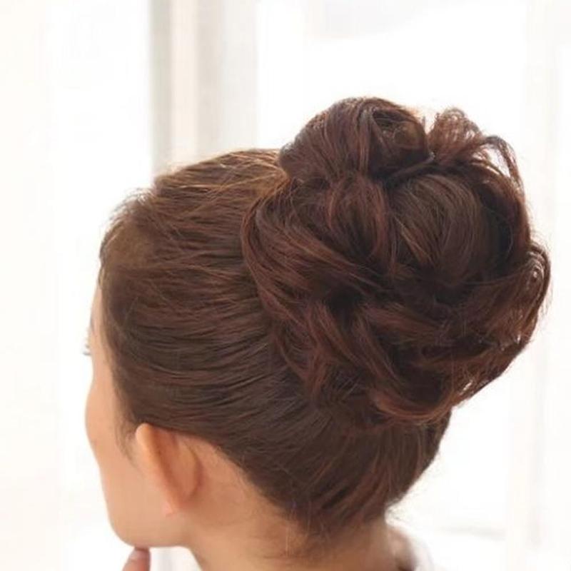 Ikat rambut palsu wanita, 1 helai, scrunchies, Serat kimia, rambut ...