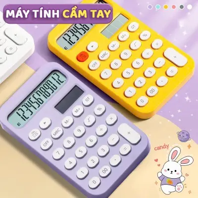 Máy Tính Bấm  Hiển Thị 12 Số - Thiết Kế Nhỏ Gọn, Màu Tươi Sáng, Nút Chống Trượt Tiện Lợi Cho Học Sinh máy  tính cầm tay 4