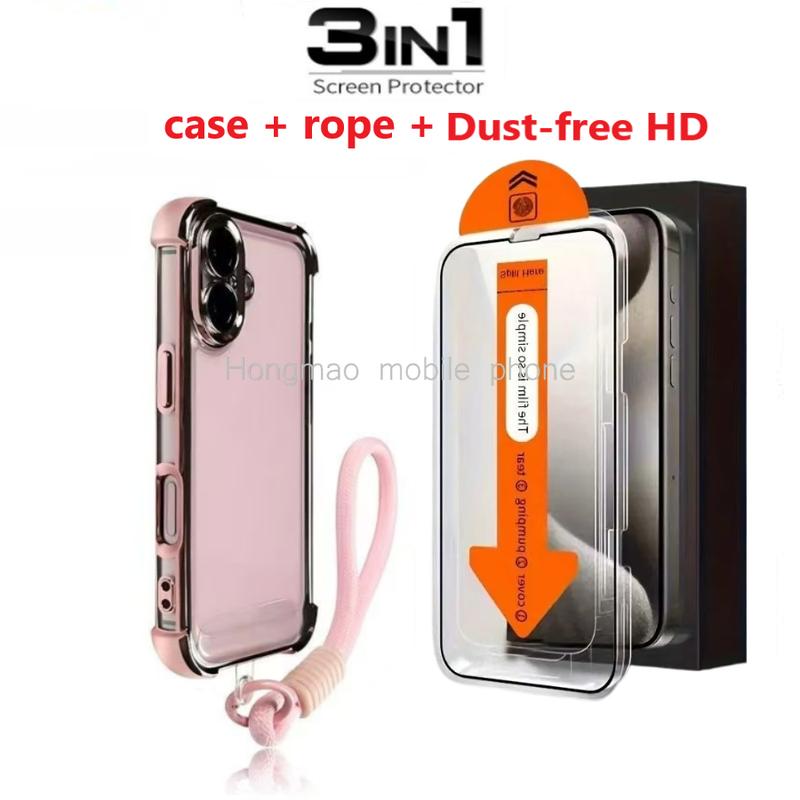 Bộ 3 trong 1 gồm Ốp Điện Thoại + Kính Cường Lực Chống Bụi HD cho các dòng điện thoại Vivo Y01, Y02, Y02A, Y02T, Y03, Y03T, Y04, Y15, Y15C, Y12, Y17, Y18, Y18E, Y19S, Y11, Y12A, Y16, Y20, Y20A, Y21, Y21S, Y27, Y28, Y29, Y29S kèm dây đeo
