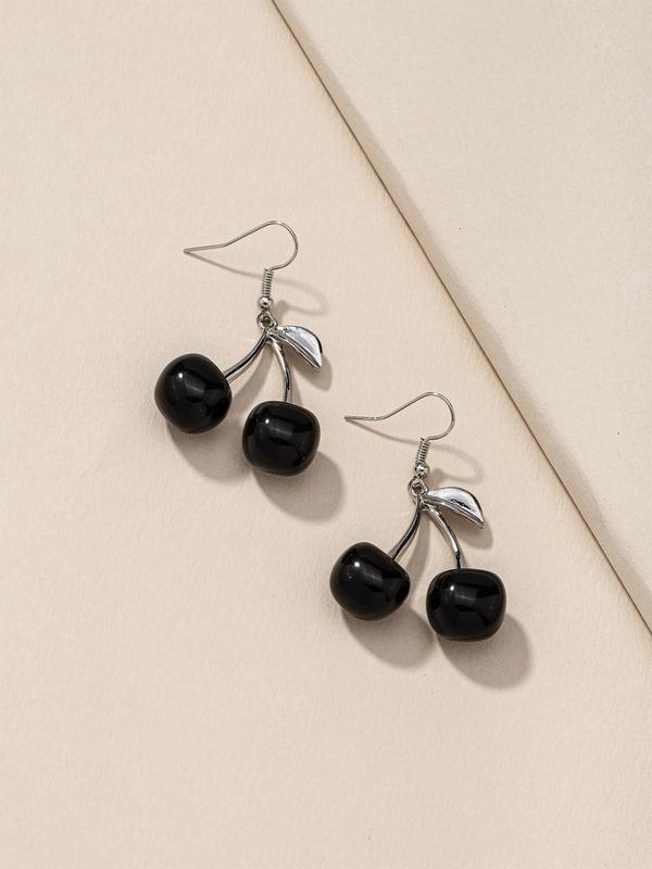 1 Pair Cherry Design Drop Earrings, Fashionable Vintage Earrings Jewelry for Women, Daily Use 8