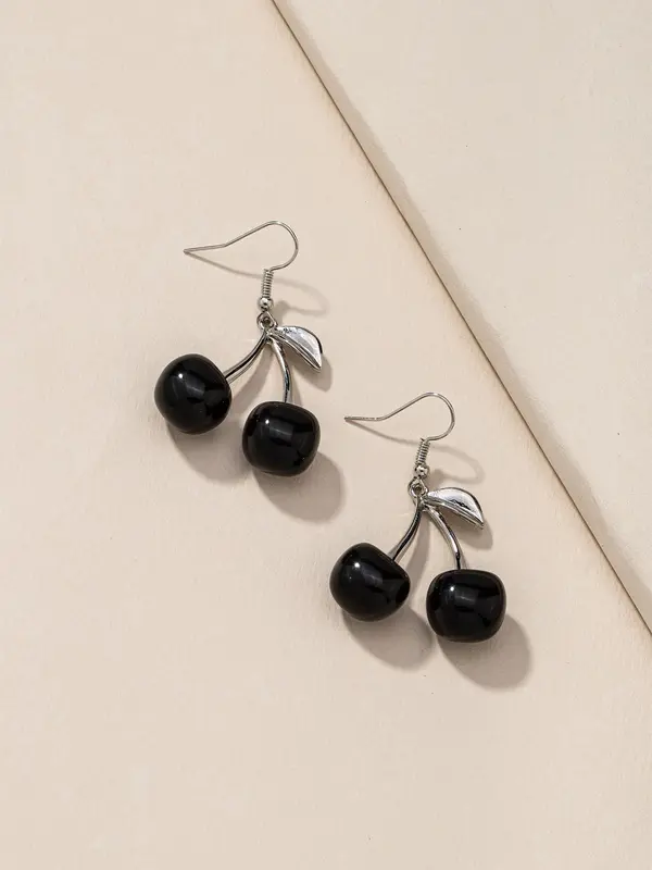 1 Pair Cherry Design Drop Earrings, Fashionable Vintage Earrings Jewelry for Women, Daily Use 8