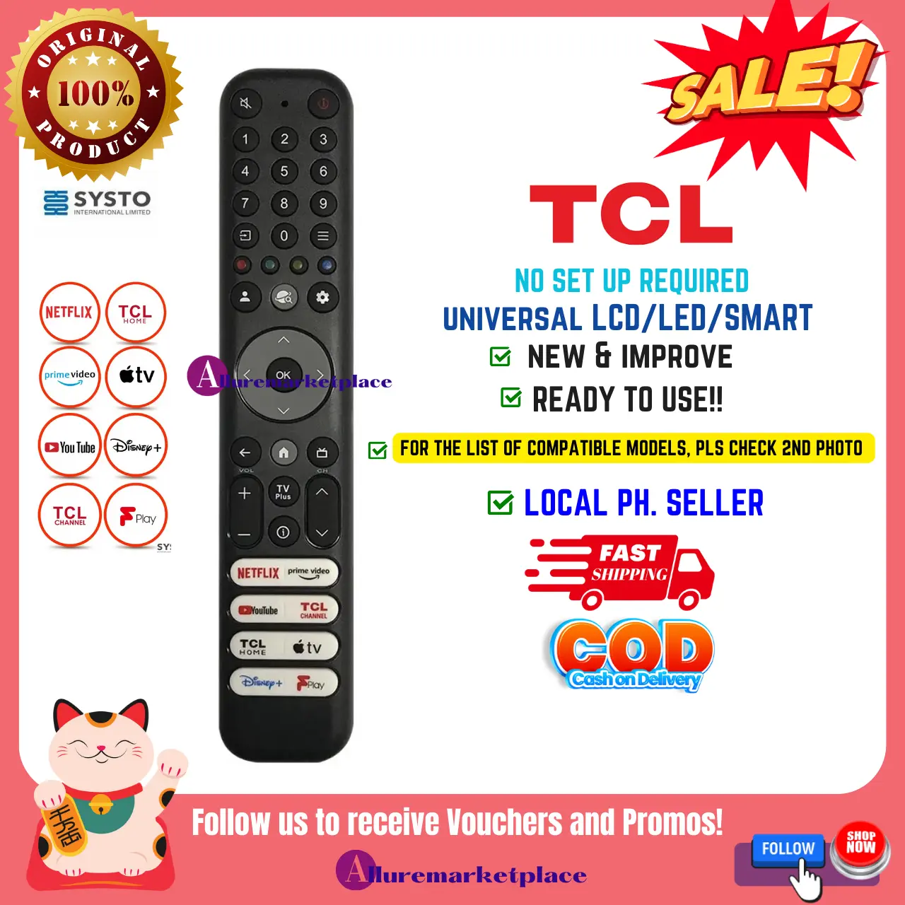 TCL TV Remote Control Universal RC813 RC802V RC802N yli2 RC802N YUl1 ...