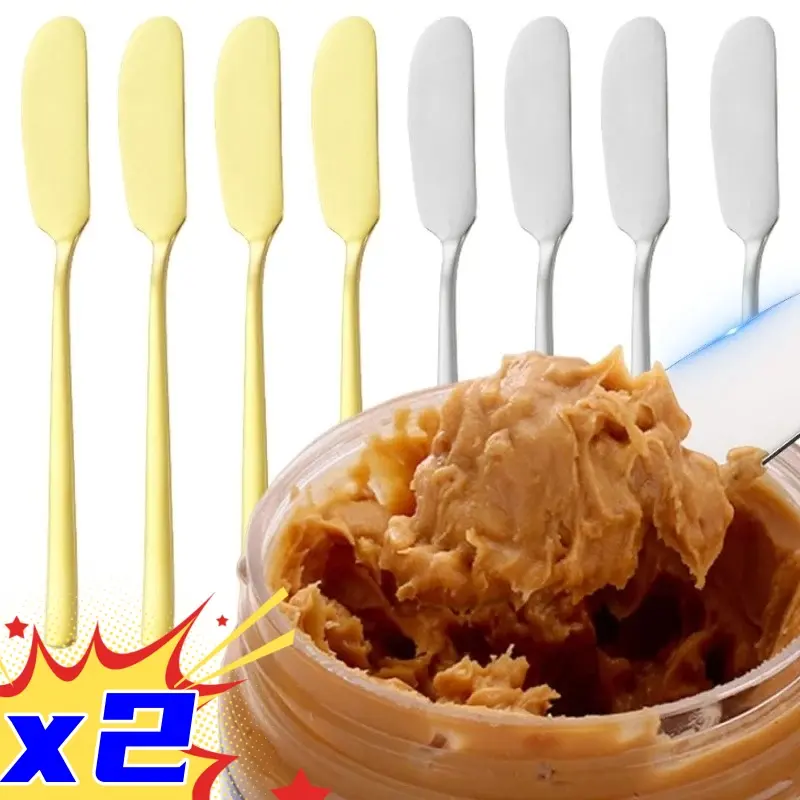 1/2Pcs Stainless Steel Long Handle Butter Knife Cheese Dessert Jam Cream Scraper Tableware Kitchen Gadgets