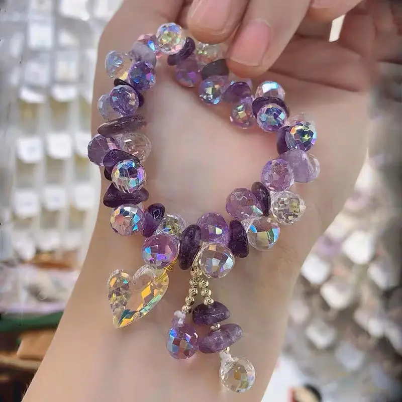 Vòng Tay Pha Lê, Phong Cách Ngầu Thiết Kế Tình Yêu Dành Cho Nữ, Thời Trang, Thiết Kế Độc Đáo Thích Hợp Làm Vòng Tay Bạn Gái 3
