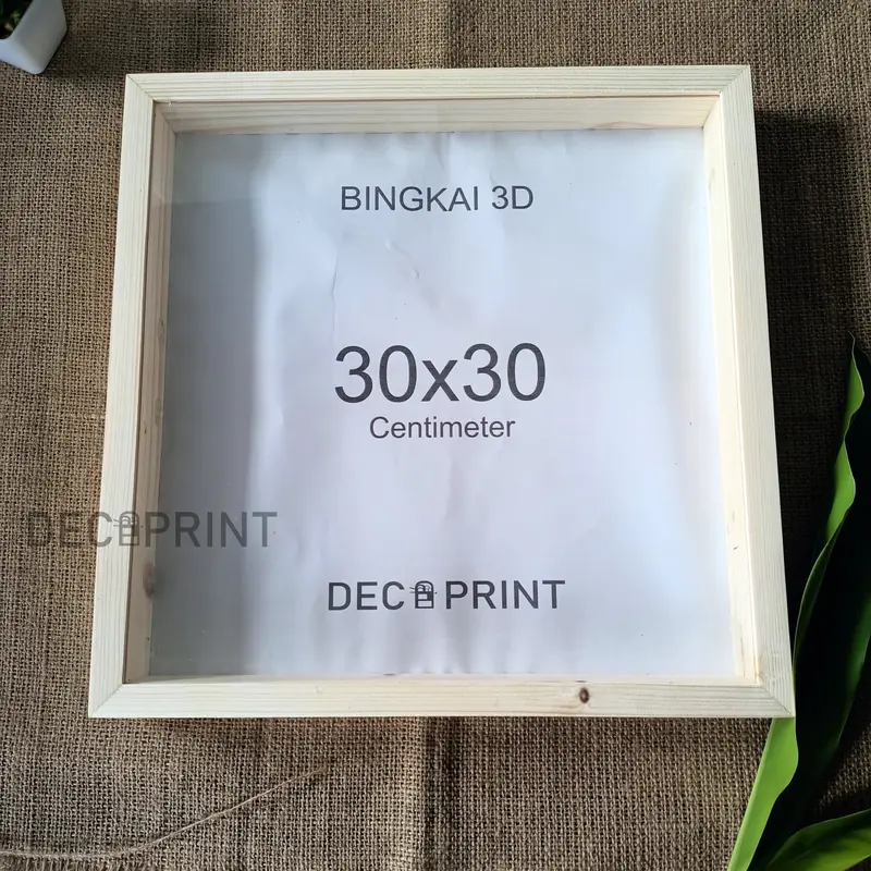 SidsWood [3D30] Bingkai 3D Kayu Akrilik 30x30 cm Bingkai Kayu Untuk Mahar Bingkai 3D Jati Belanda Figura Kayu Frame Mahar Kotak Mahar 3