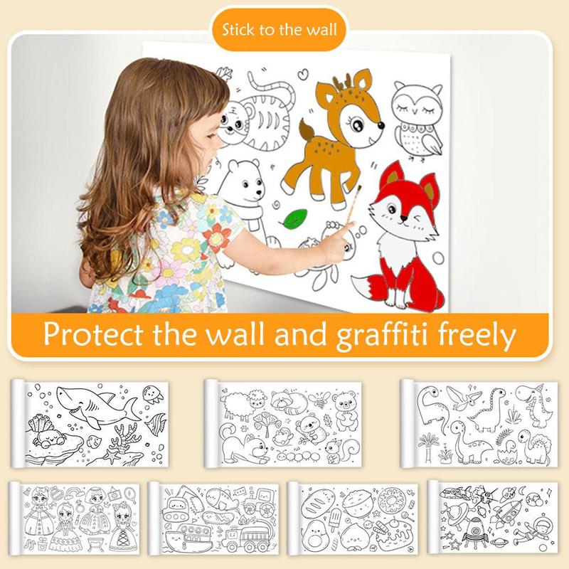 Product Introduction of ม้วนสีสำหรับเด็ก, ม้วนภาพวาด, กระดาษวาดภาพ, ม้วนภาพวาดกราฟฟิตีสำหรับเด็ก, การเรียนรู้ศิลปะ, ของเล่นตลก 22