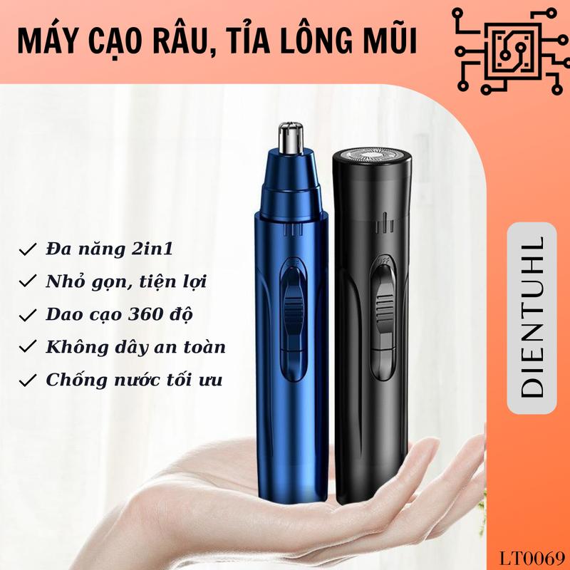 Máy Cạo Râu Tỉa Lông Mũi Mini Đa Năng 2 trong 1, Máy cạo râu đa năng tỉa lông mũi hiệu quả, tiện lợi