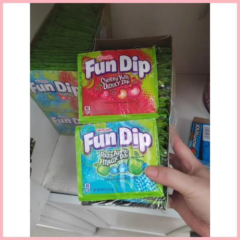 จัดส่งที่รวดเร็ว พร้อมส่ง ขนมUSA Fun dip 2รส ได้ตามรูป2รส