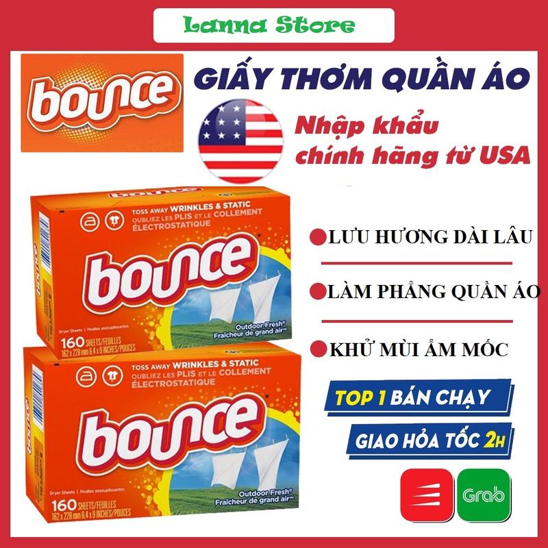 HỘP FULL 200 400 Tờ Giấy thơm quần áo Bounce Mỹ - Làm phẳng thơm quần áo và mềm vải loại bỏ mùi ẩm mốc Dầu Thơm Phòng Dầu Thơm