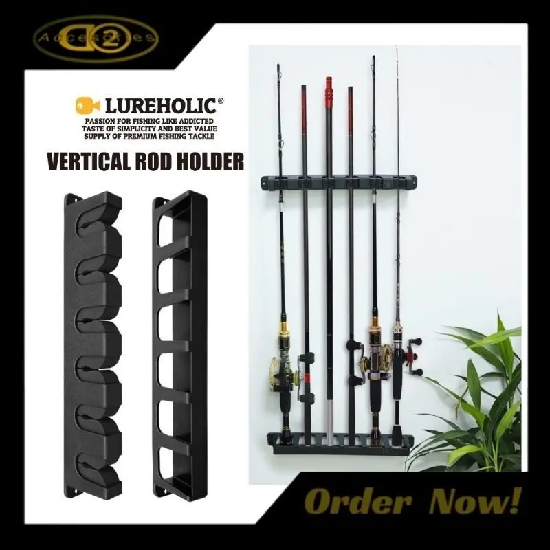 [PROMO] Rak Holder Joran Tempat Pancing Dinding Tempel Tegek Wall Fishing Mount Road 6 Slot